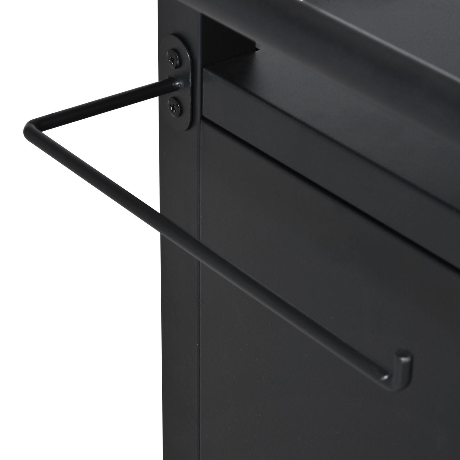K&K 33.9" Outdoor Grill Cart with Drop Leaf, Outdoor Metal Bar Cart Pizza Oven Table with Wheels, Stainless Steel Top, Outdoor Kitchen Island with Storage Cabinet & Spice & Paper Rack for BBQ, Waterpr