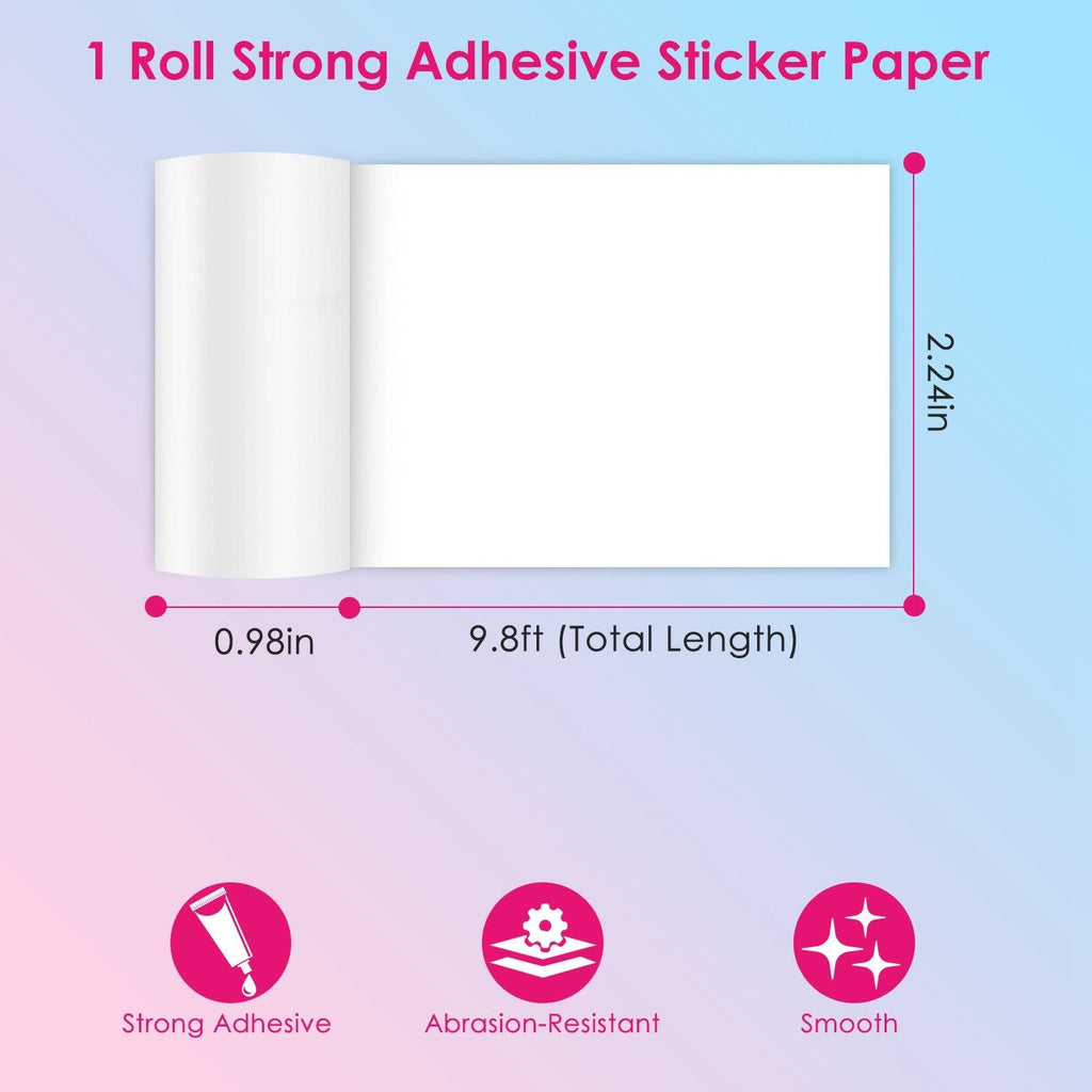 Pocket Wireless Thermal Printer Portable Mini Sticker Maker Machine Rechargeable Inkless Photo Printer for Printing Label Journal Study Notes Memo Photos
