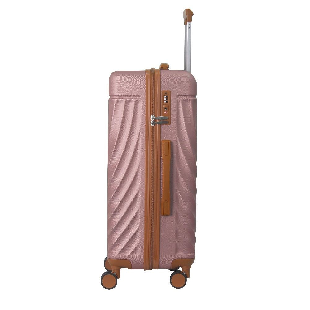 Luggage Sets ABS Hardshell 3pcs Luggage, Lightweight Durable Suitcase sets Spinner Wheels Suitcase with TSA Lock 20''24''28'' Available(Rose Gold )