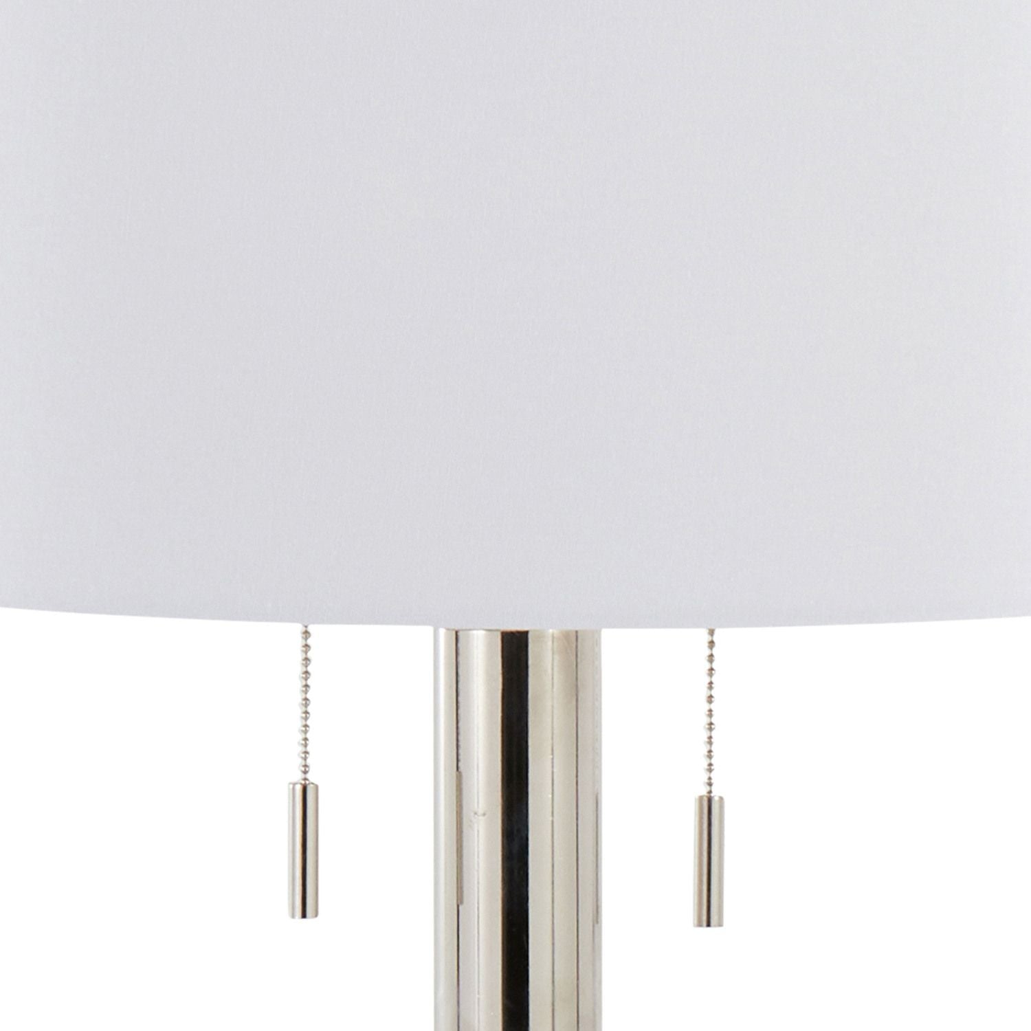 Master 29" Contemporary Metal Table Lamp in Polished Nickel and White Linen Shade from Grandview Gallery by - Set of 2