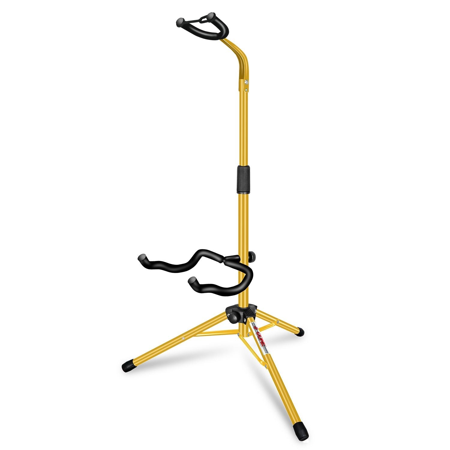 5 CORE Guitar Stand Floor Adjustable Heavy Duty Tripod Acoustic Electric Bass Cello Upright Folding Stands w Neck Holder For On Stage Studio - GSH HD YLW