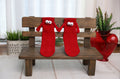 Red Magnetic Socks that Holding Hands with 3D Cartoon Eyes Couple Socks for Valentines Day 1 Pair