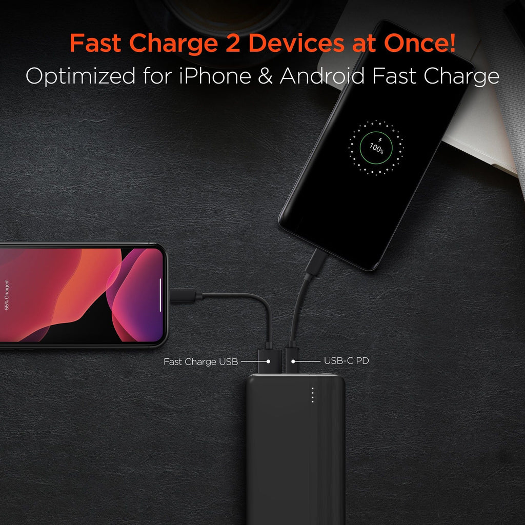 HyperGear 20000mAh 20W PD + USB Power Bank Black