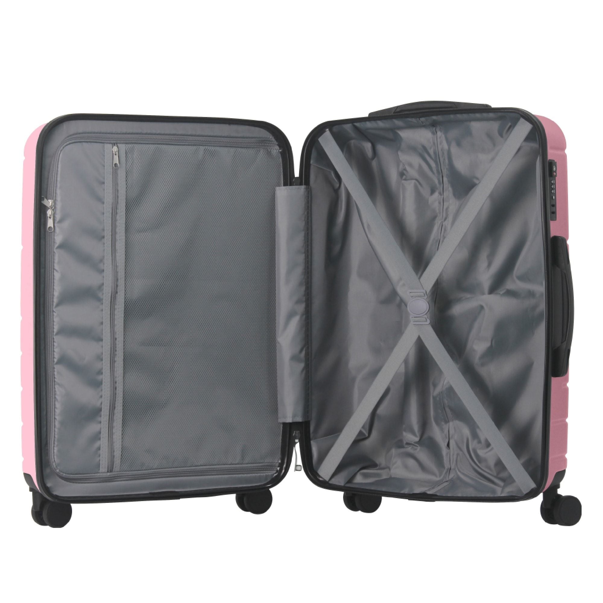 Luggage Sets ABS Hardshell 3pcs Luggage, Lightweight Durable Suitcase sets Spinner Wheels Suitcase with TSA Lock 20''24''28'' Available(Pink)