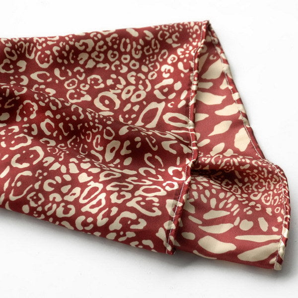 Blando Red & Ivory Distinctive Leopard Animal Print Fashion Soft Silk Scarf/Wrap/Shawl(Large)