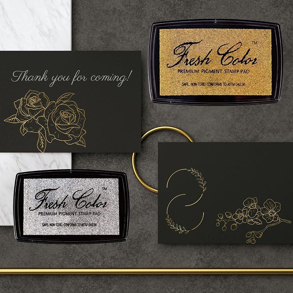 Stamp Pad;  Ink Pads for Rubber Stamps;  Wedding Card;  Wedding Invitation;  Stamps for Crafts;  Scrapbooking Supplies;  Card Making;  Permanent Ink Pads;  Non Toxic;  Safe (Gold Ink Pad)