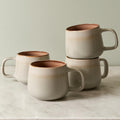 Large Ceramic Coffee Mugs Set of 4 | 16 oz Stoneware Coffee Cups | Lead-Free, Non-Toxic | Microwave and Dishwasher Safe | Comfortable Handle | Nordic Design for Tea, Cocoa, Latte | Sage