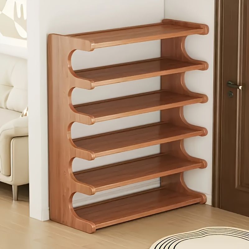 5/6-layer practical storage rack, shoe rack, space-saving design, multi-layer independent storage rack, wood grain finish, easy to assemble, self-supporting cubic shoe storage rack, storage rack, sui