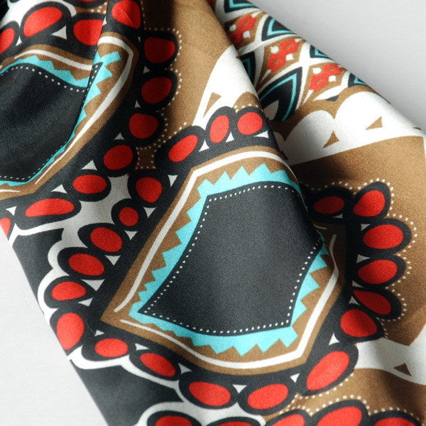 Blando Black Tone Fantastic Multi-Patterns Chic Natural Soft Silky Scarf/Wrap/Shawl(Small)