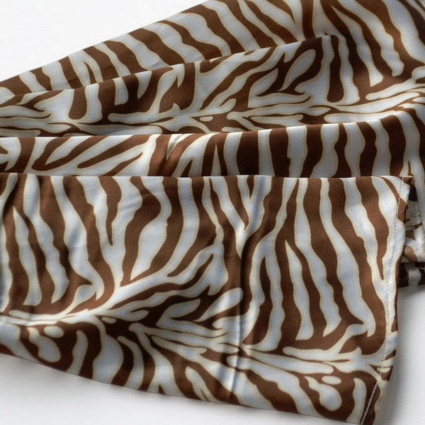 Blando Brown Funky Zebra Animal Pattern super soft Silk Scarf/Wrap/Shawl(Small)