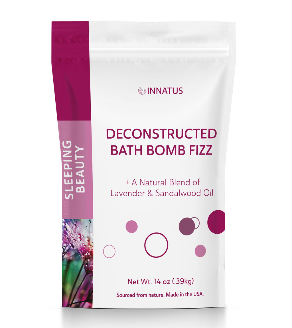 Sea Salt Fizzy Deconstructed Sleeping Beauty Bath Bomb – 14oz Bath Fizz – Infused with Lavender, Patchouli, Eucalyptus & Sandalwood Oils for Deep Relaxation & Skin Hydration  "