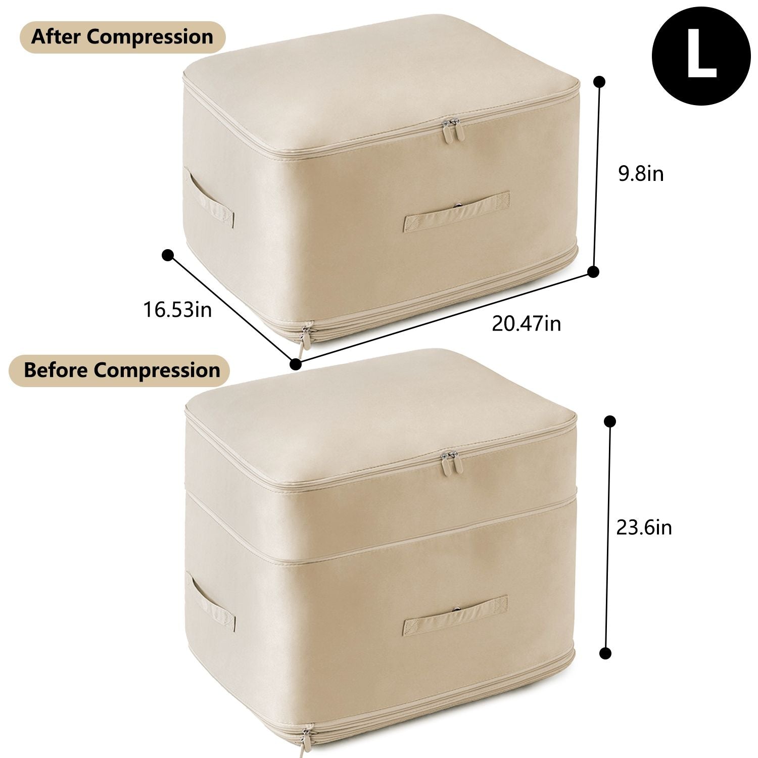 Large Foldable Storage Bag For Comforter Quilt Blanket Clothes Pillows Beddings Self Compression Organizer For Duvet Closet Storage Containers With Dual Zippers