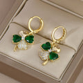 Creative Elegant Trendy Alloy Shamrock Pendant Earrings Gold Plated Decorative Accessories For Holiday Party Girls Accessories