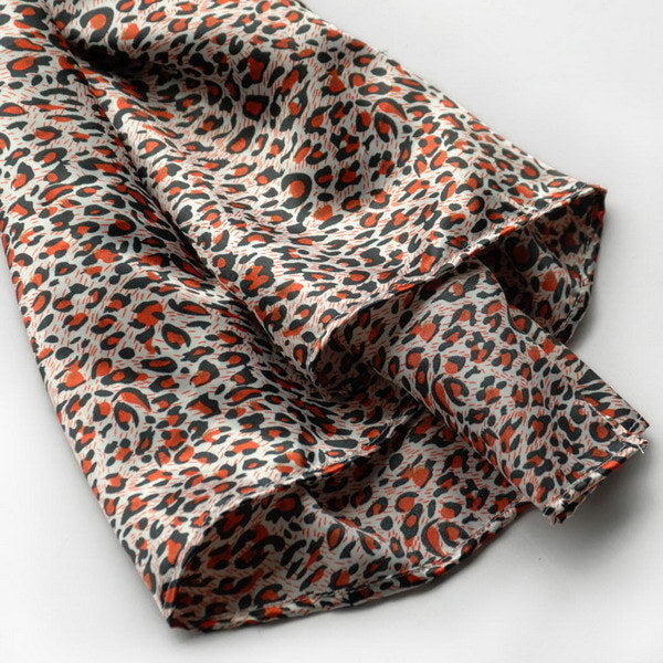 Blando Tangerine Graceful Fashion Natural Leopard Pattern Silk Scarf/Wrap/Shawl(Large)