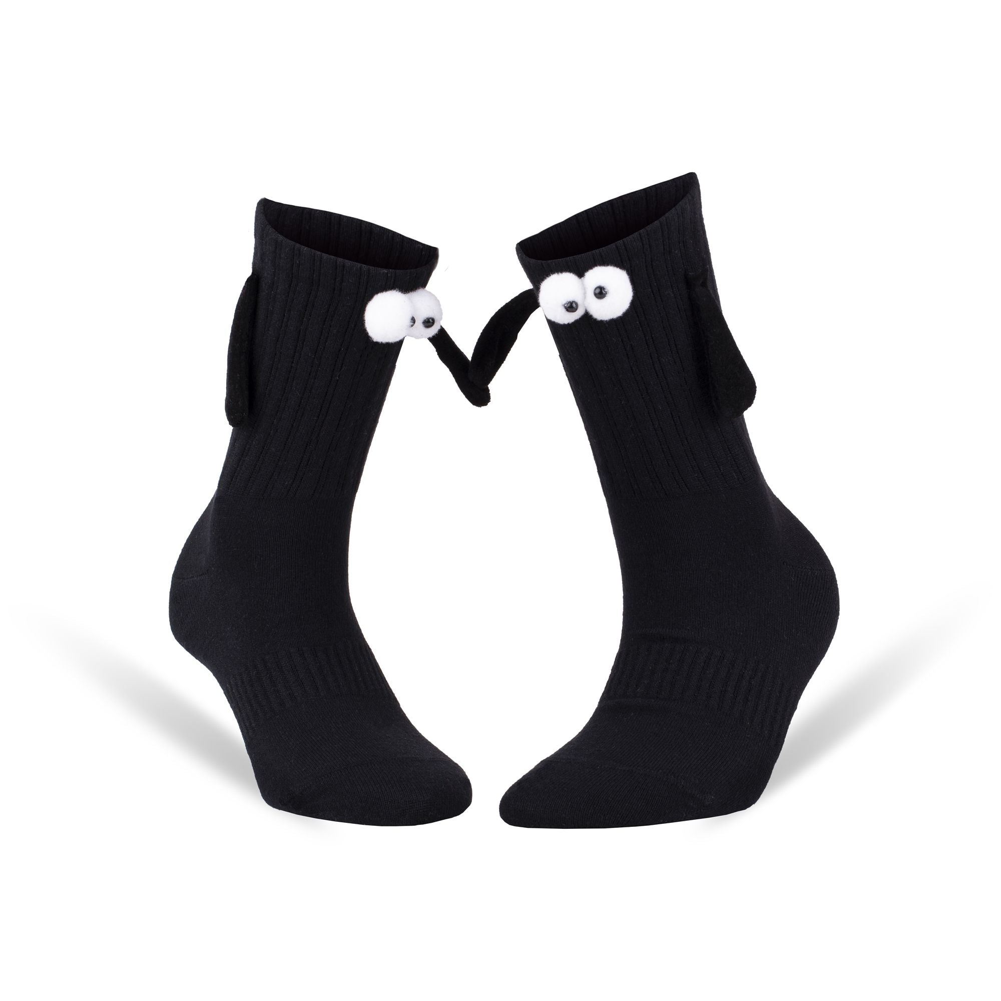 Black Magnetic Socks That Hold Hands Novelty Couple Socks for Valentines Day 1 Pair