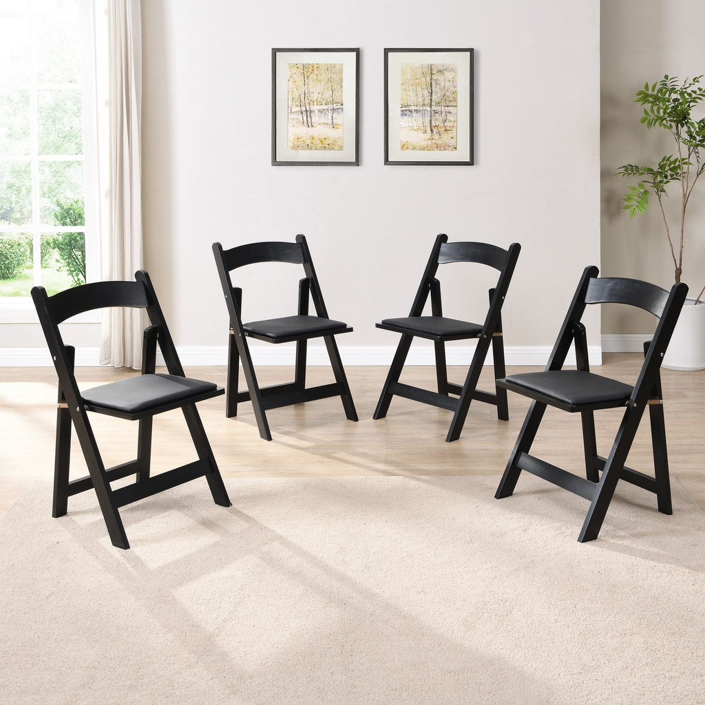 Upholstered folding chair, space saving, easy to carry, 4PCS, Dining room