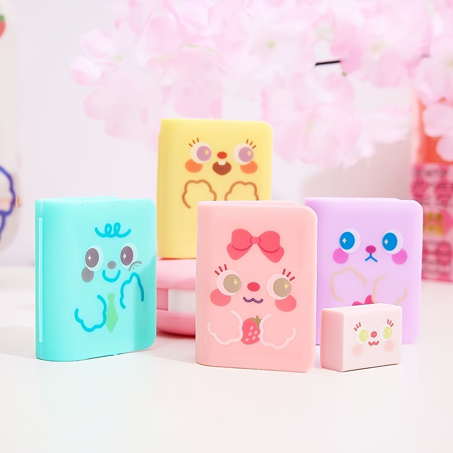 1pc Eraser Scrunchie For 2pcs Stationery Book Shaped Scrunchie Multifunction Creative Gift
