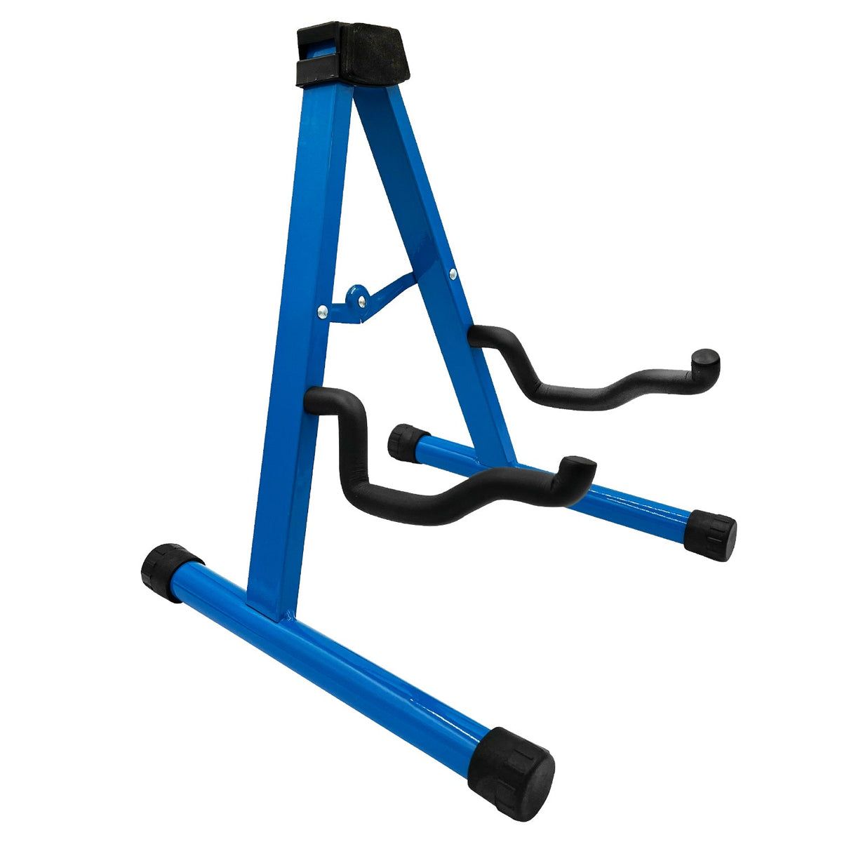 5 CORE Double Guitar Stand Floor Adjustable Heavy Duty A Frame Universal Folding Acoustic Electric Bass Mandolin Banjo Violin Holder Stands For On Stage Studio - GSS BLU