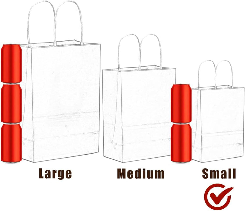 100PCS Gift Bag with Handles Bulk Kraft Deep Blue Paper Bags Multiple Uses (8.3"x3"x6"inch Small Size)