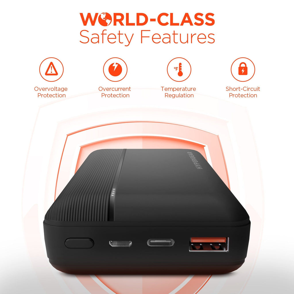 HyperGear 20000mAh 20W PD + USB Power Bank Black