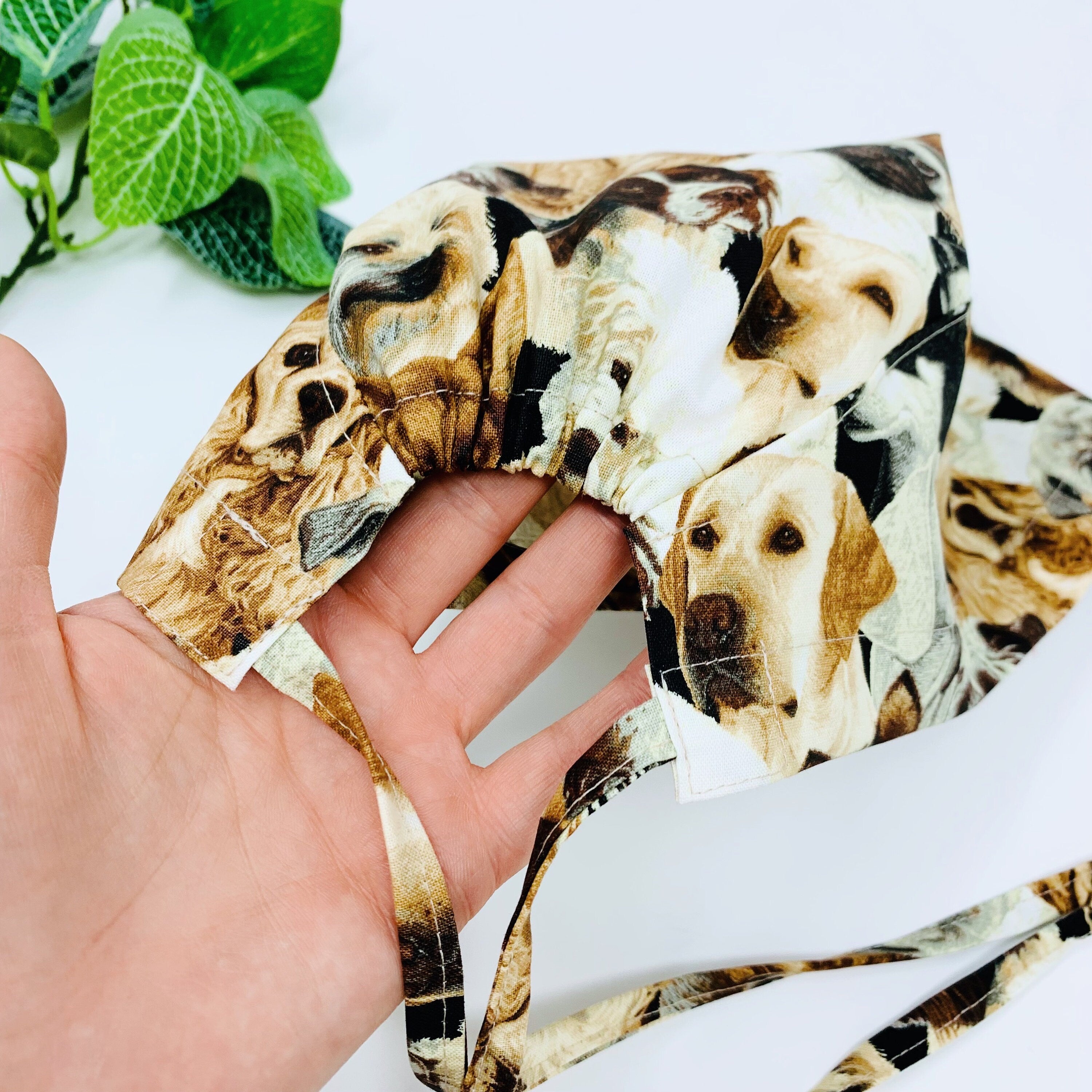 Dogs Skull tie-back style surgical scrub cap for men by Paradise Caps.