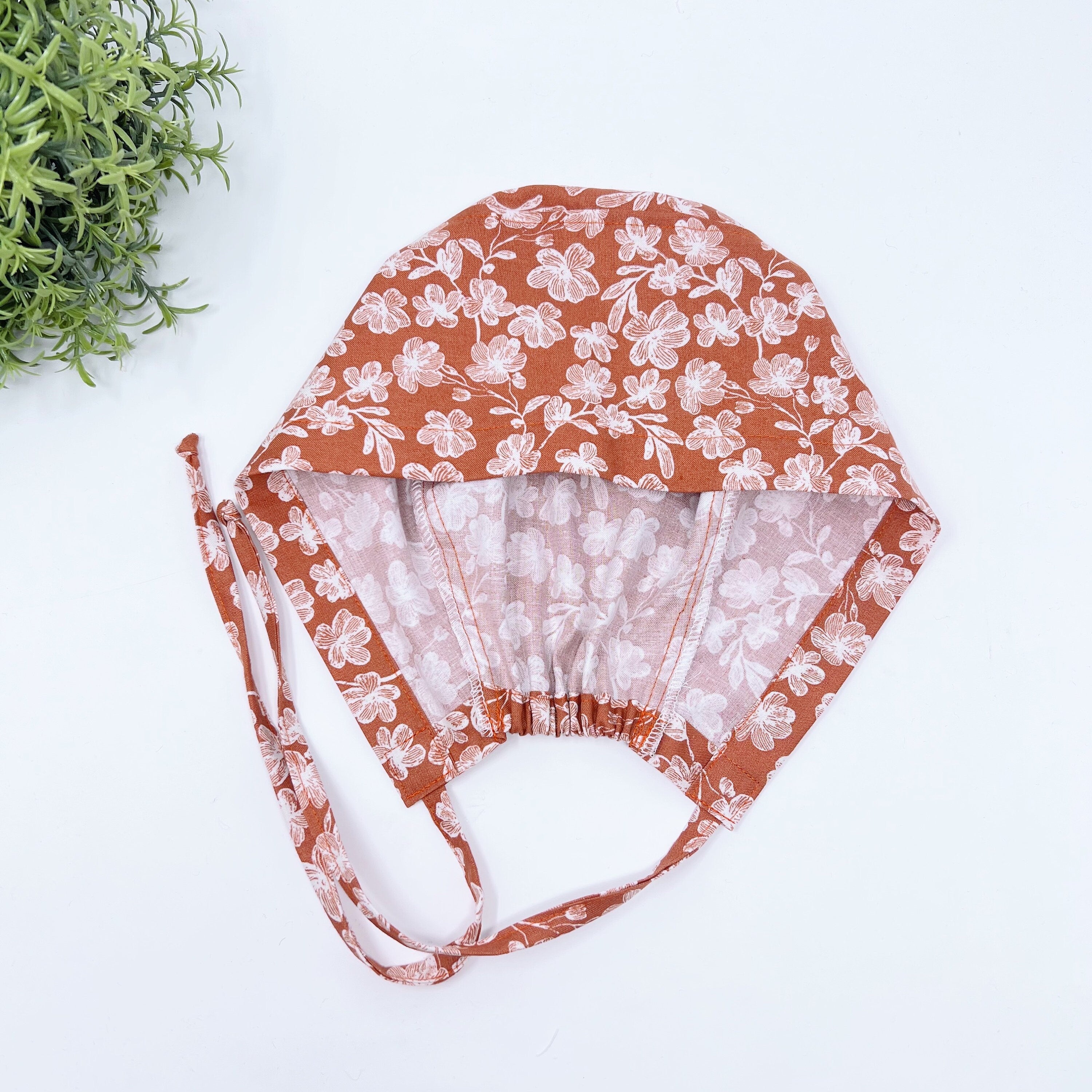 Floral Skull tie-back style surgical scrub cap for men by Paradise Caps.