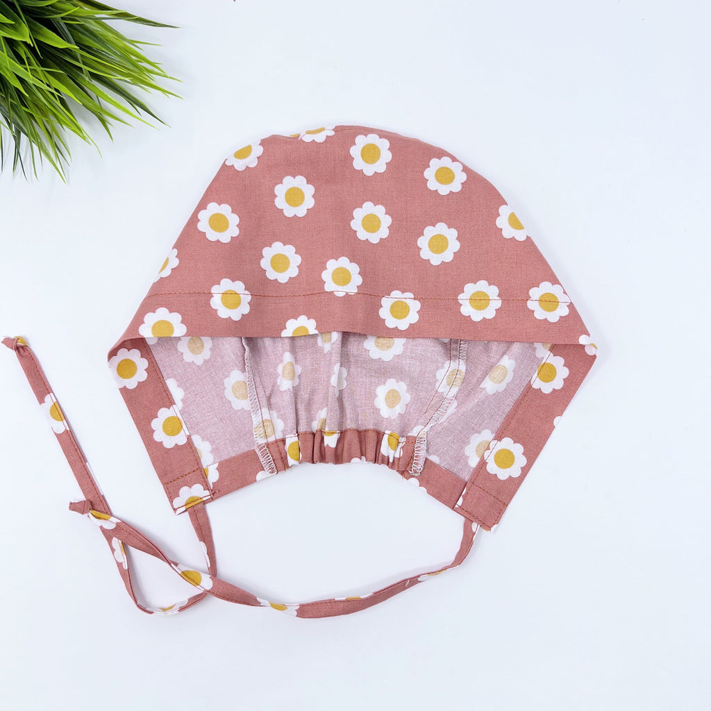 Floral Skull tie-back style surgical scrub cap for men by Paradise Caps.