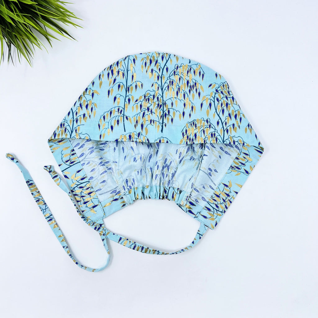 Garden plant Skull tie-back style surgical scrub cap for men by Paradise Caps.