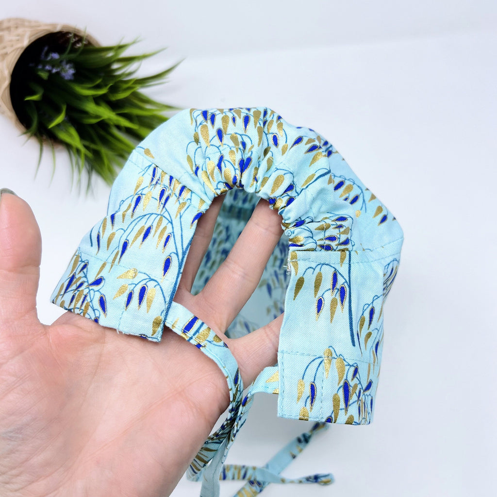 Garden plant Skull tie-back style surgical scrub cap for men by Paradise Caps.
