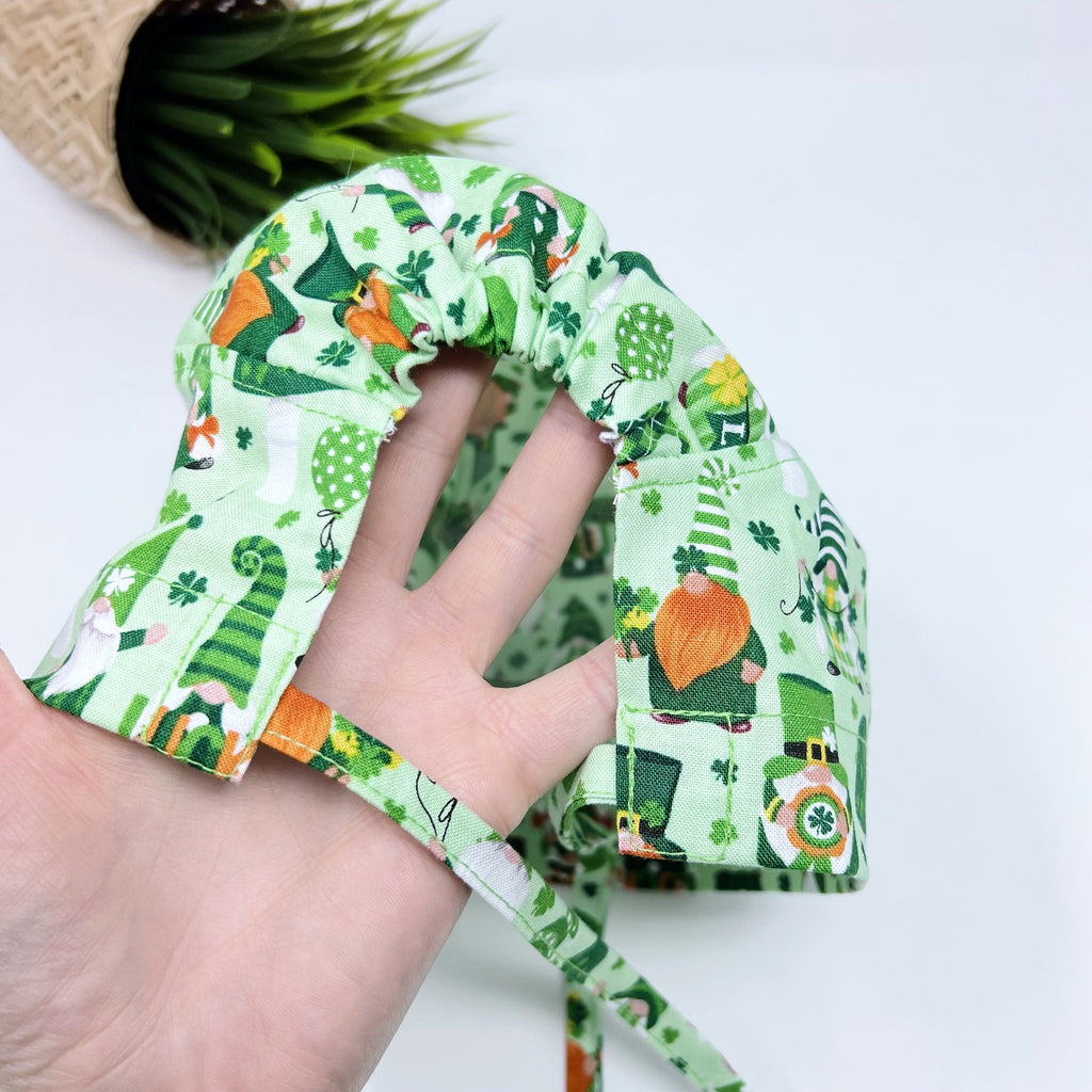 Luck gnomes Skull tie-back style surgical scrub cap for men by Paradise Caps.