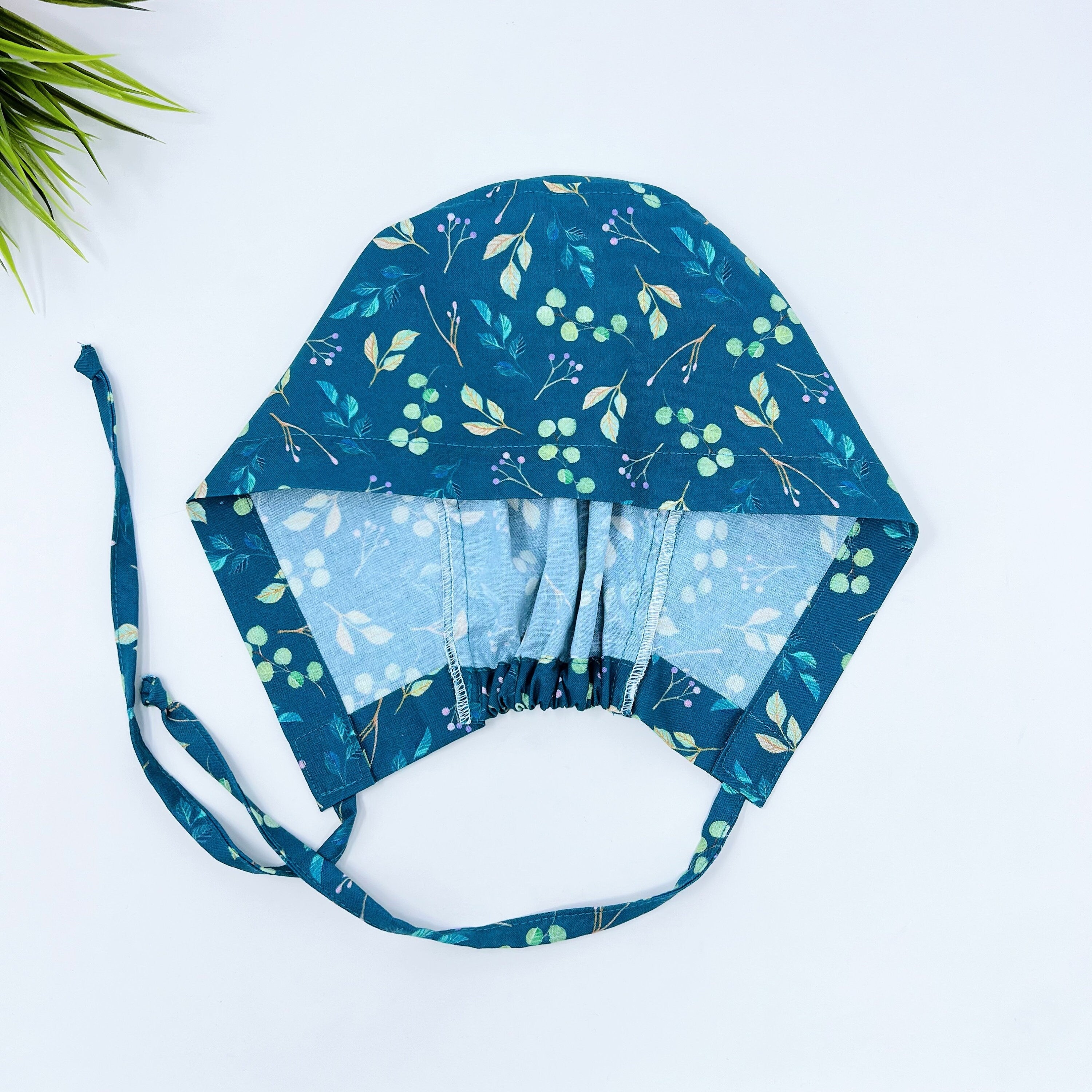 English Garden Skull tie-back style surgical scrub cap for men by Paradise Caps.