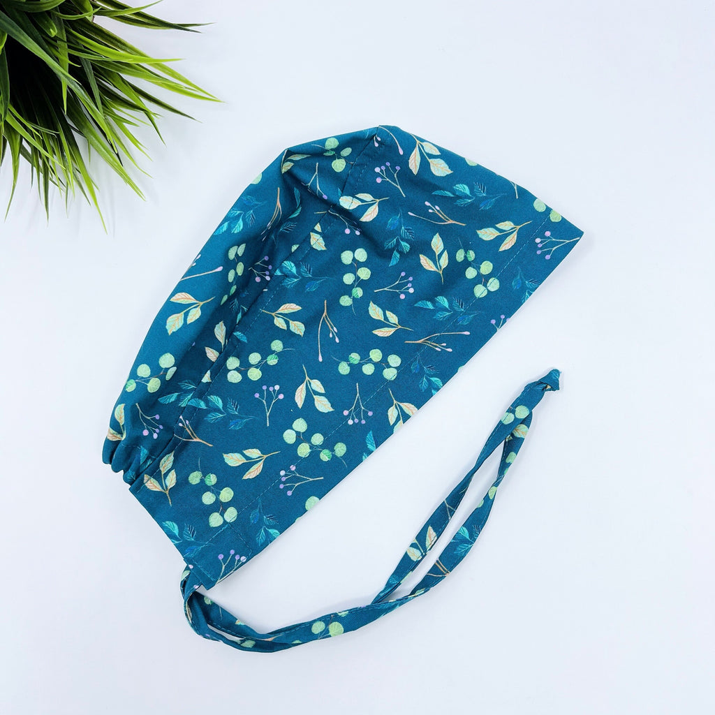 English Garden Skull tie-back style surgical scrub cap for men by Paradise Caps.