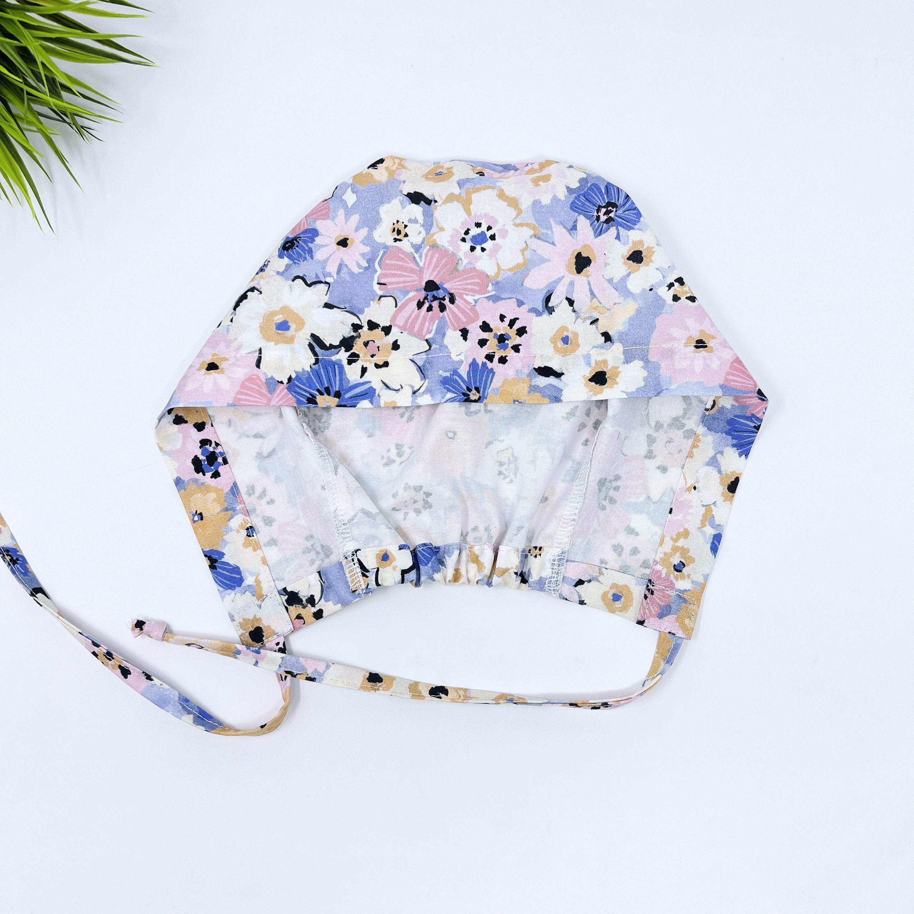 Multi Fleurs Skull tie-back style surgical scrub cap for men by Paradise Caps.
