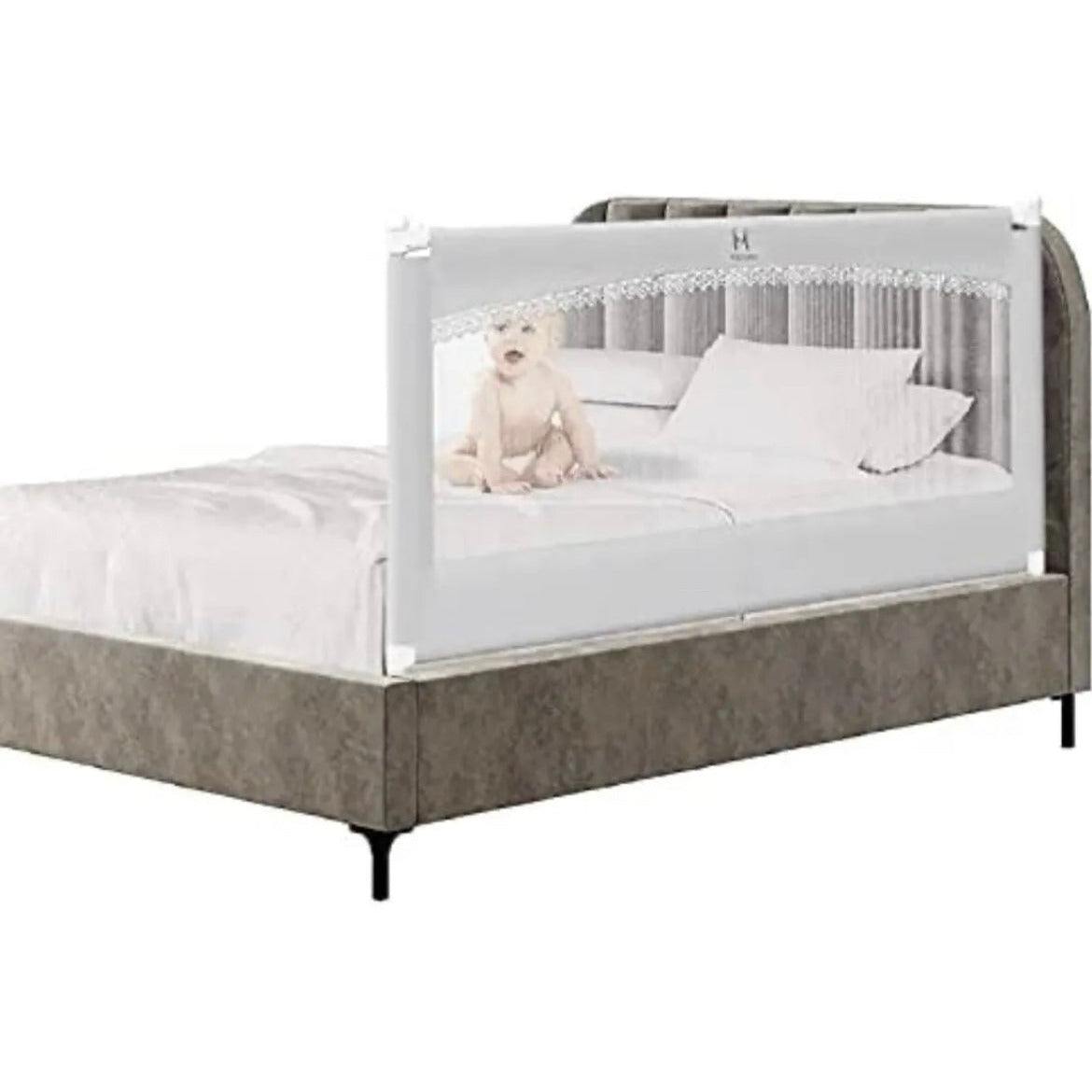 M MAYbabe Bed Rails for Babies and Toddlers, Extra Long and Tall Infants Bed Rail Guard Long Side of Kings or Queens(Grey-60 inches)