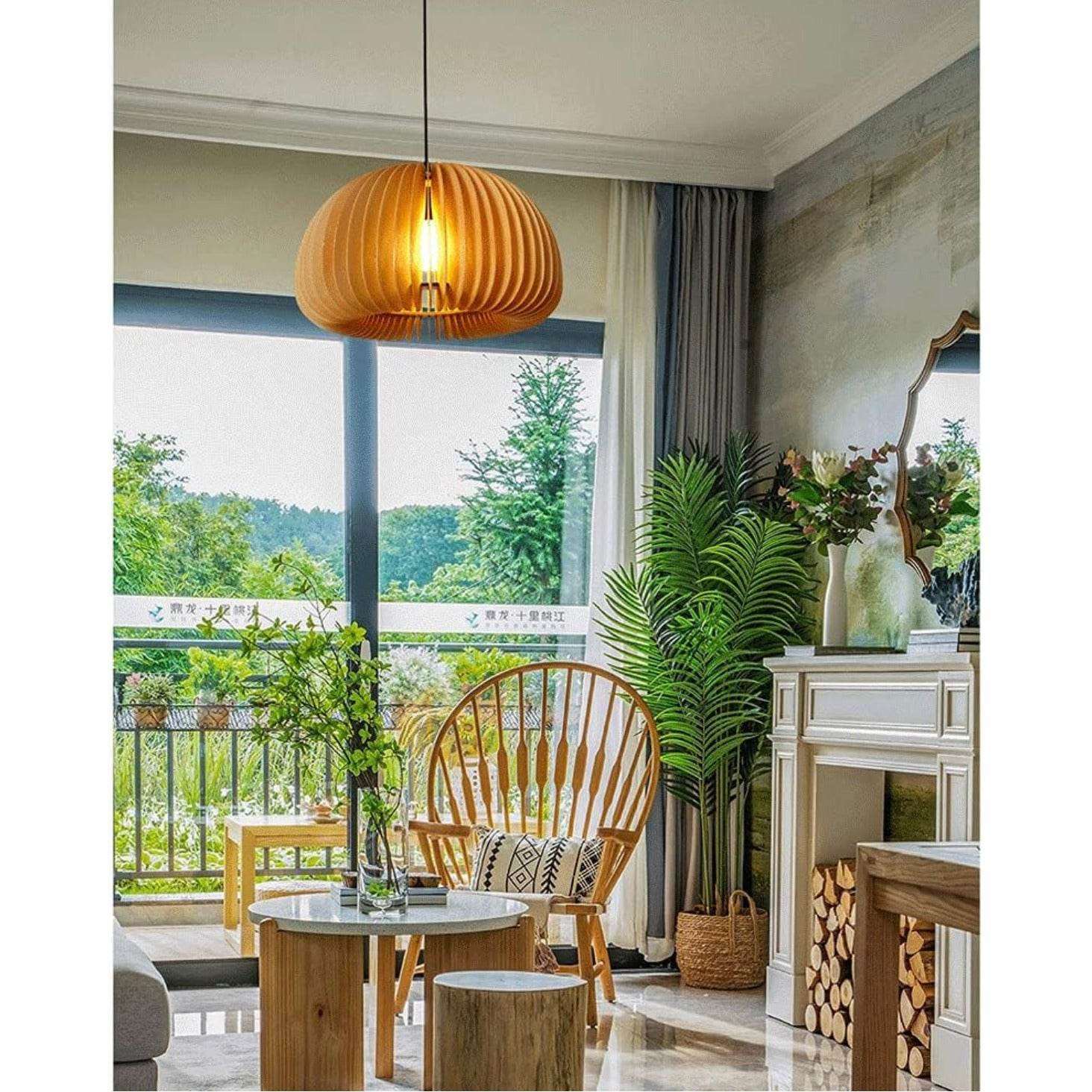 Indoor Chandelier Creative Wooden Ceiling Pendant Lamp