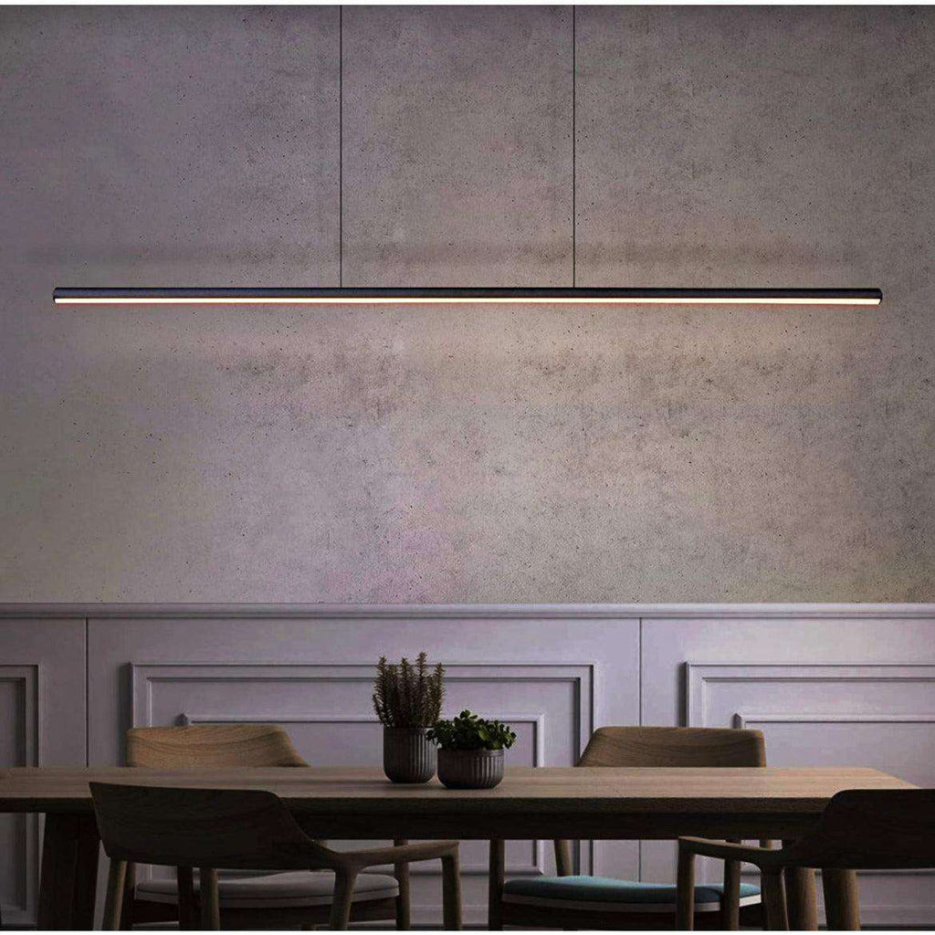 Zicbol Kitchen Island Pendant Lighting 40.94 Inch Linear Light Fixture Chandelier 16W 3000K Warm Light Dimmable LED Hanging Light Fixture for Dining Room, Kitchen, Breakfast Bar, Living Room Black