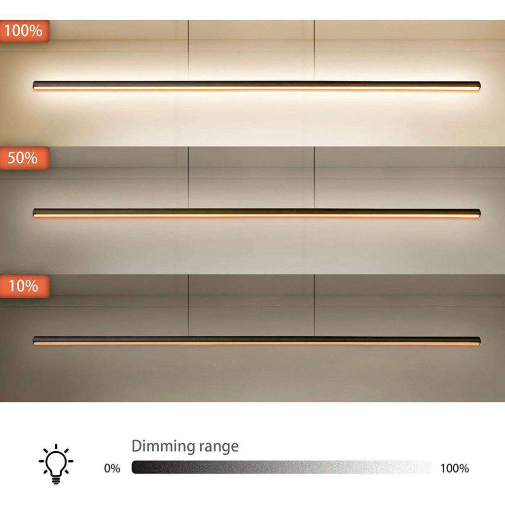 Zicbol Kitchen Island Pendant Lighting 40.94 Inch Linear Light Fixture Chandelier 16W 3000K Warm Light Dimmable LED Hanging Light Fixture for Dining Room, Kitchen, Breakfast Bar, Living Room Black