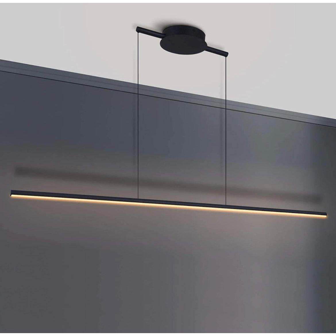 Zicbol Kitchen Island Pendant Lighting 40.94 Inch Linear Light Fixture Chandelier 16W 3000K Warm Light Dimmable LED Hanging Light Fixture for Dining Room, Kitchen, Breakfast Bar, Living Room Black