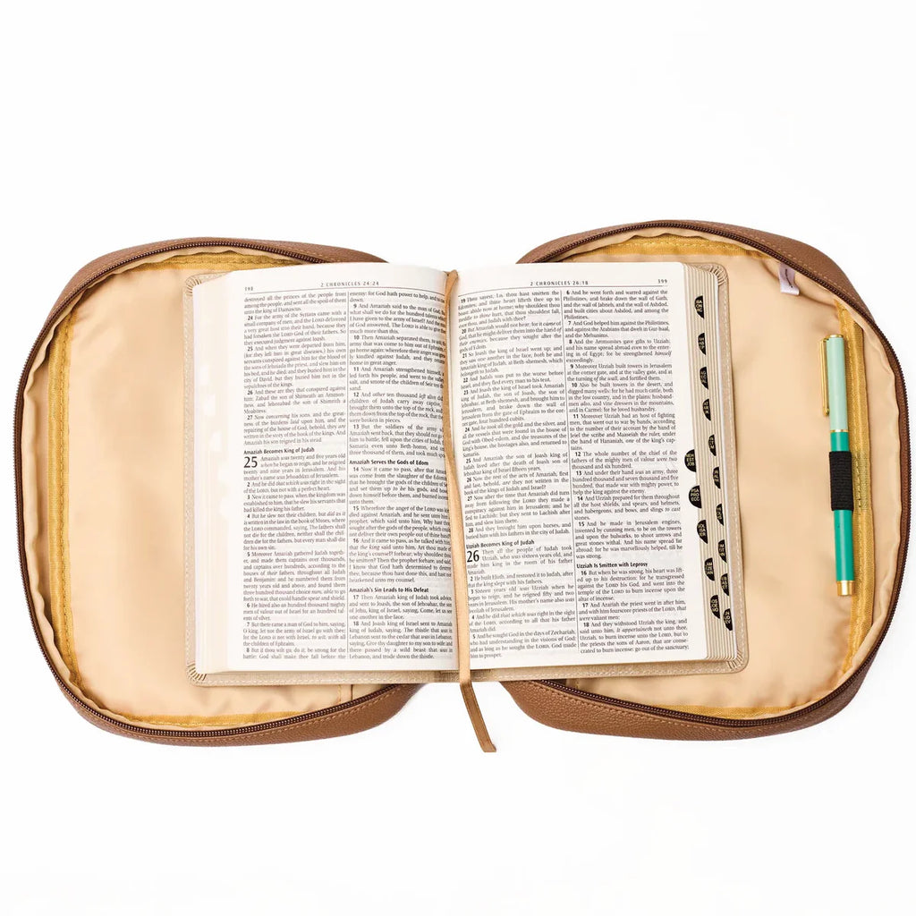 Camel Vegan Leather Bible Cover