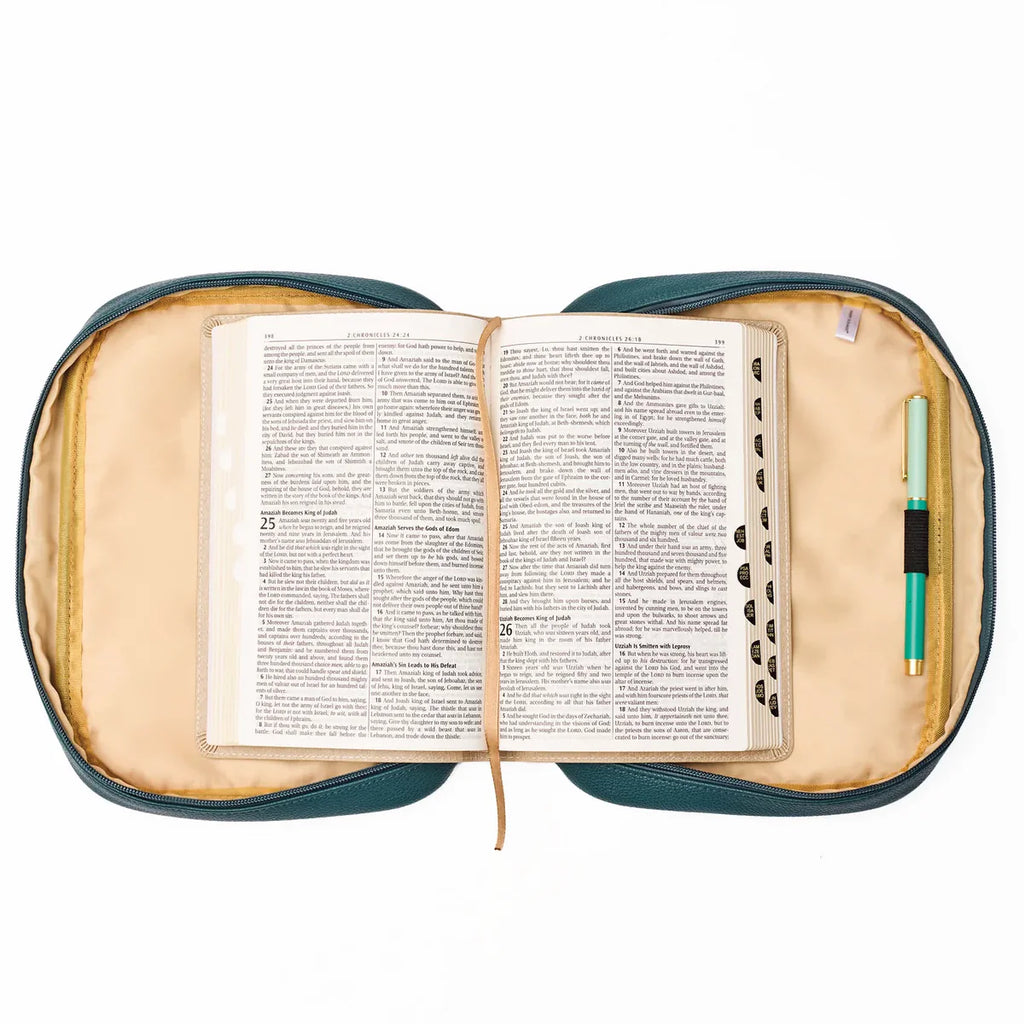 Dark Green Vegan Leather Bible Cover