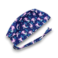 Axolotl Skull tie-back style surgical scrub cap for men by Paradise Caps.
