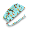 Cowboy Hamster Skull tie-back style surgical scrub cap for men by Paradise Caps.