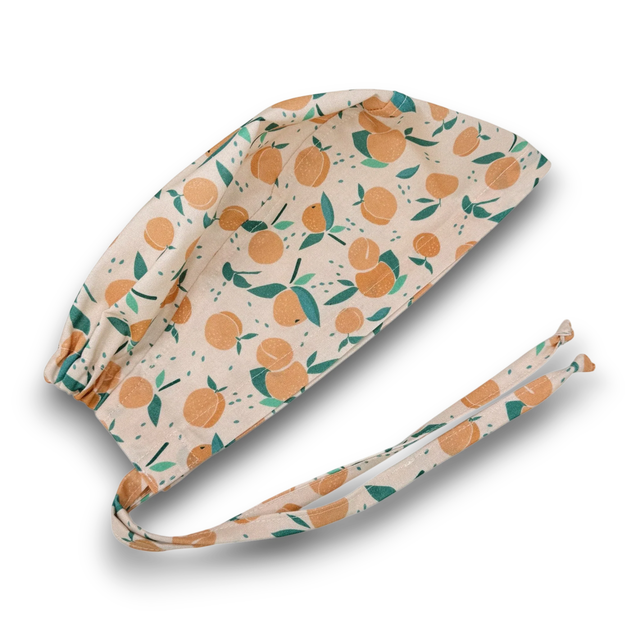 Peach Skull tie-back style surgical scrub cap for men by Paradise Caps.