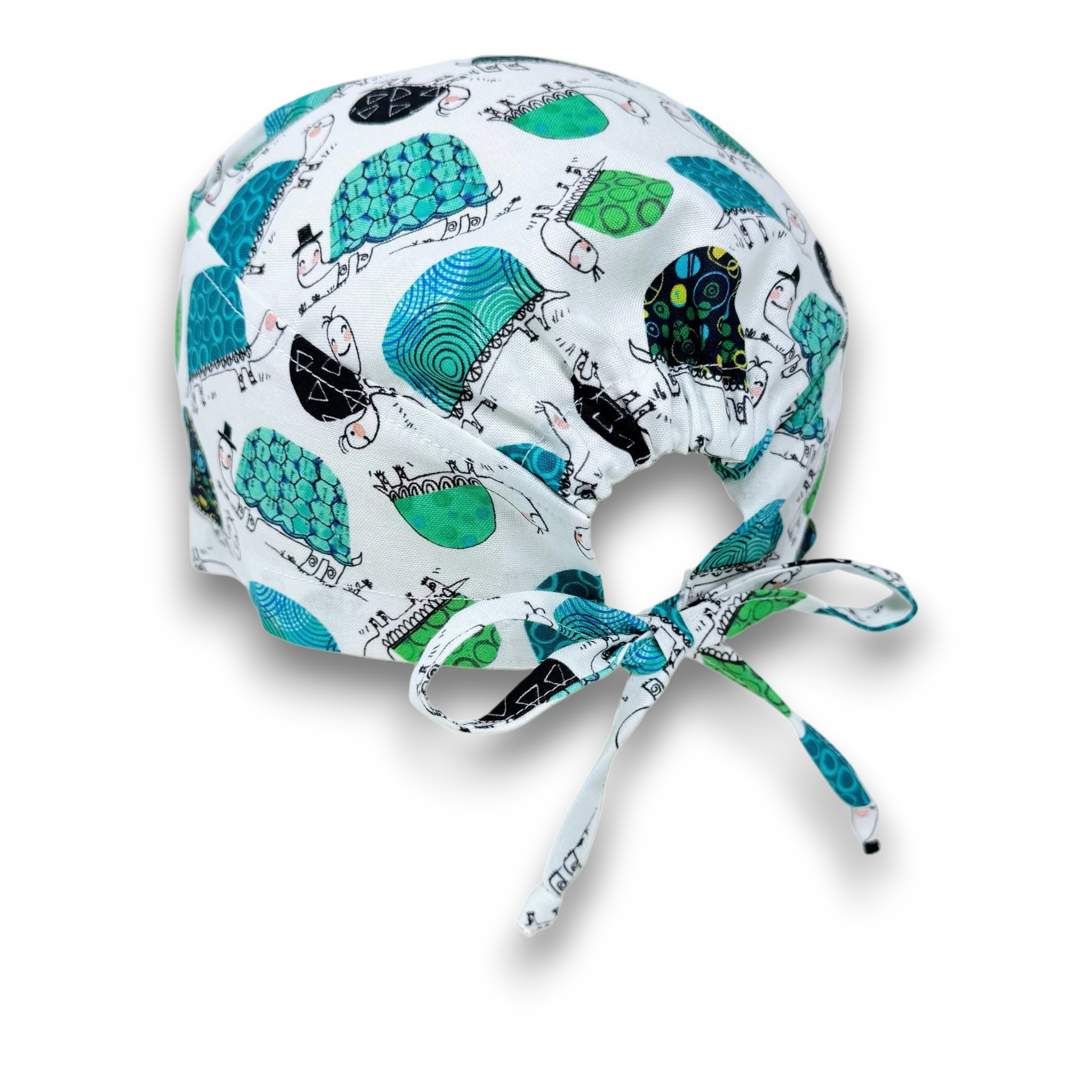 Turtle Skull tie-back style surgical scrub cap for men by Paradise Caps.