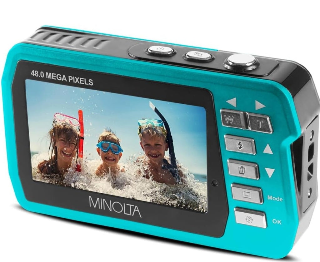 Open Box Minolta 48 MP Dual Screen Waterproof Digital Camera MN40WP
MISSING CARRYING POUCH 
WRIST STRAP AND INSTRUCTION MANUAL