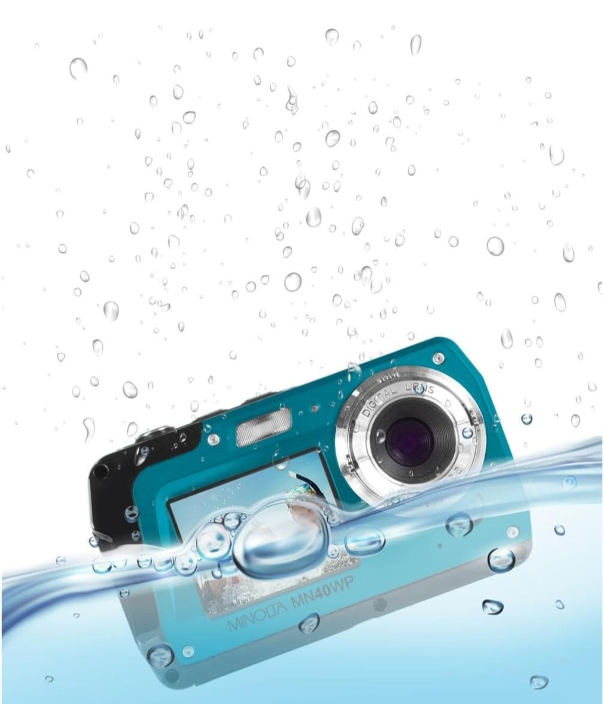 Open Box Minolta 48 MP Dual Screen Waterproof Digital Camera MN40WP
MISSING CARRYING POUCH 
WRIST STRAP AND INSTRUCTION MANUAL