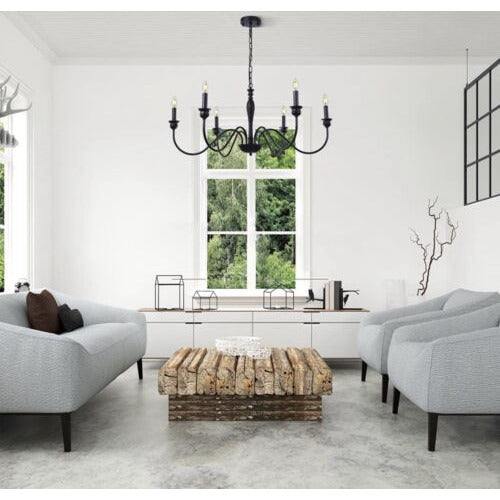 Wellmet 6-Light Farmhouse Chandelier 38 Inch, Farmhouse Light Fixture for Dining Room...