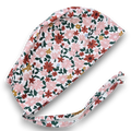 Floral Skull tie-back style surgical scrub cap by Paradise Caps.