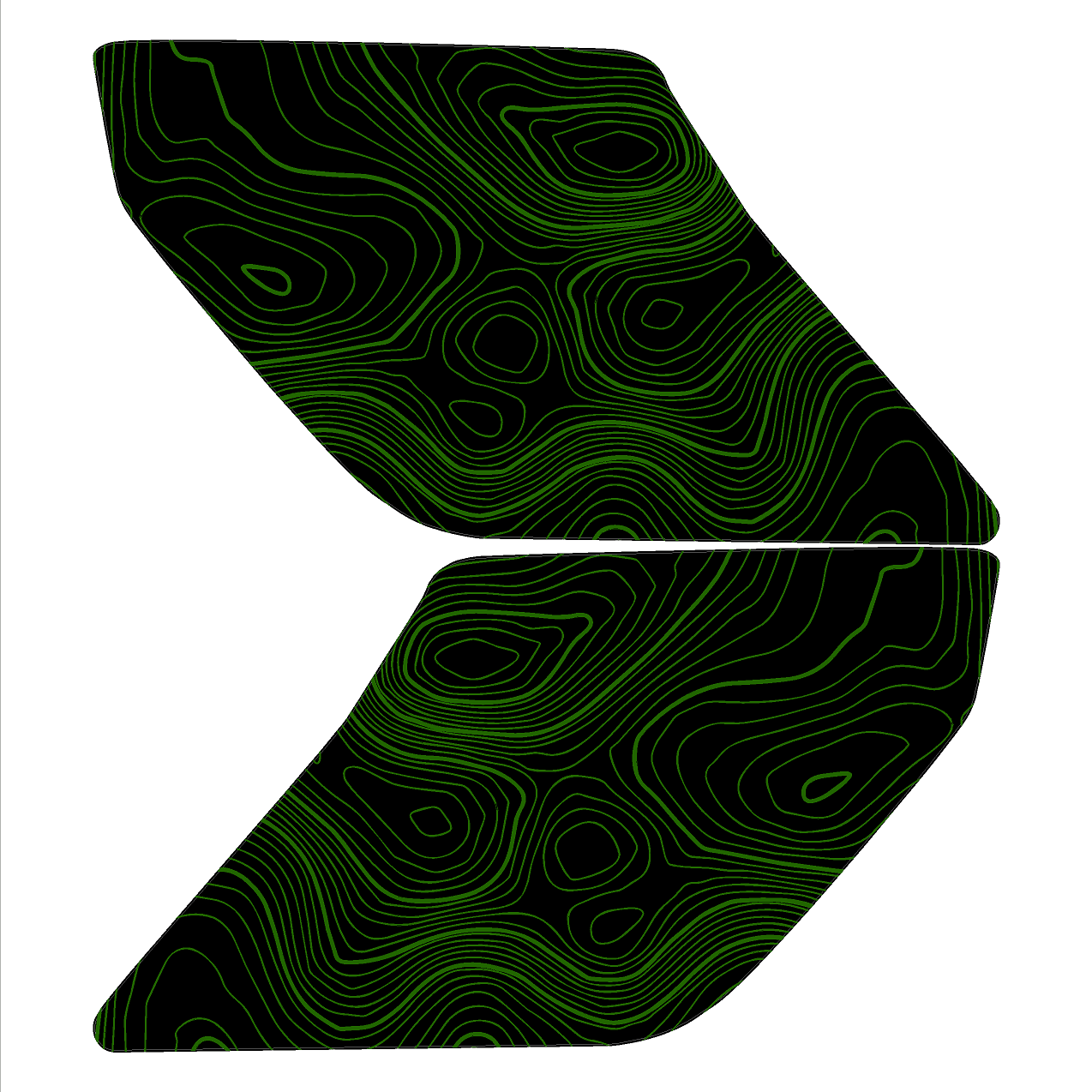 Topographic Interior Sun Visor Overlays - 2024+ Ranger Raptor (with Homelink)