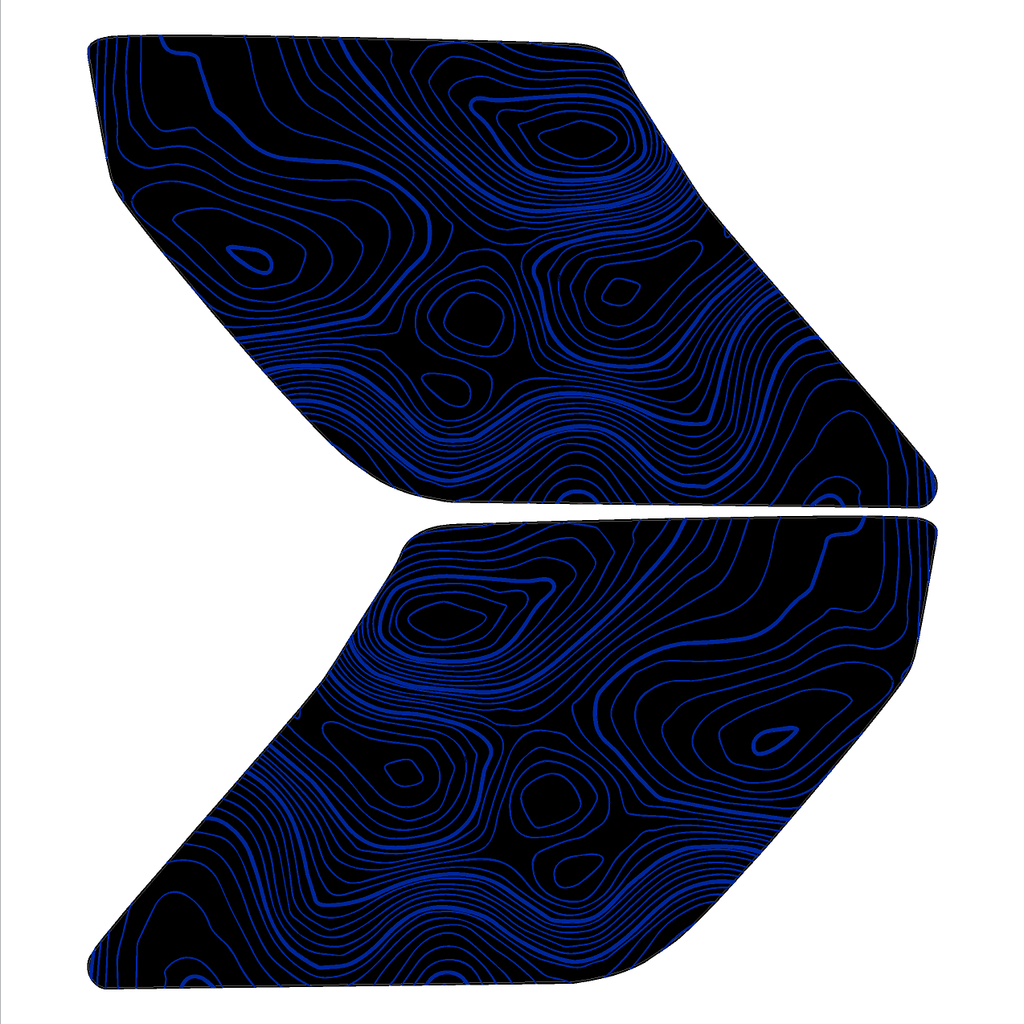 Topographic Interior Sun Visor Overlays - 2024+ Ranger Raptor (with Homelink)